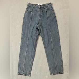 Topshop Yoke Bleach Mom Jeans high waisted tapered leg size 26 / length 30